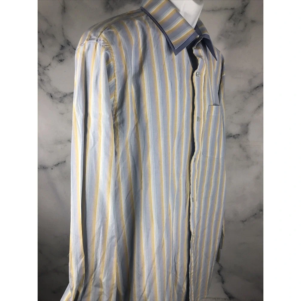 Beyond The Limit Shirt Mens Button Up XL Relaxed Fit Long Sleeve Stripes Casual